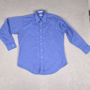 Ketch Dress Shirt Mens 16 32/33 Blue Single Needle Button‎ Down Long Sleeve